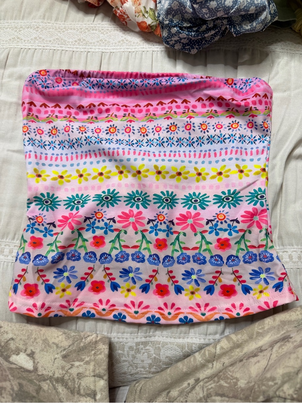 SHEIN Pink Floral Print Mini Skirt